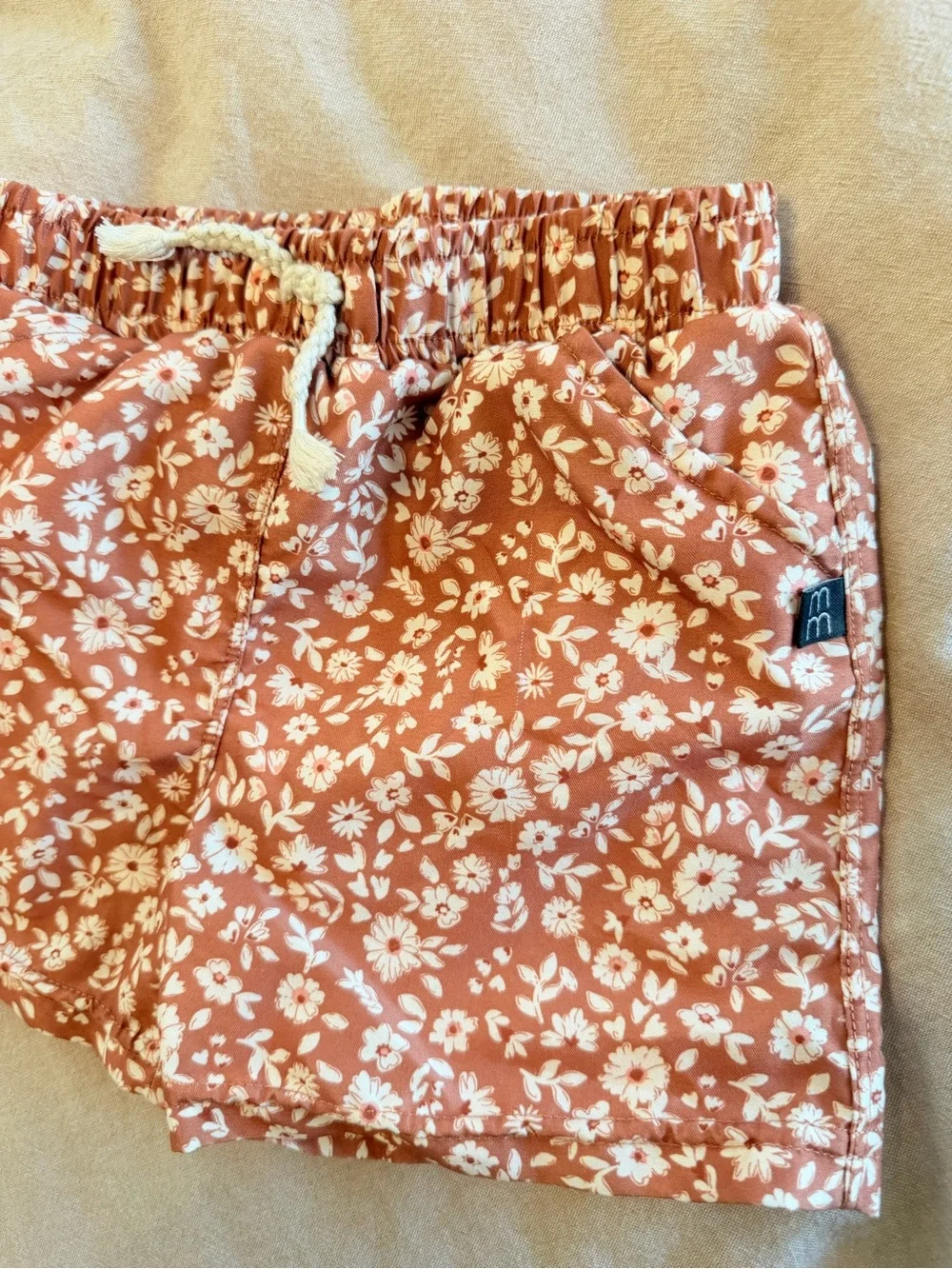 Modern Moments Floral Rust Drawstring Shorts
